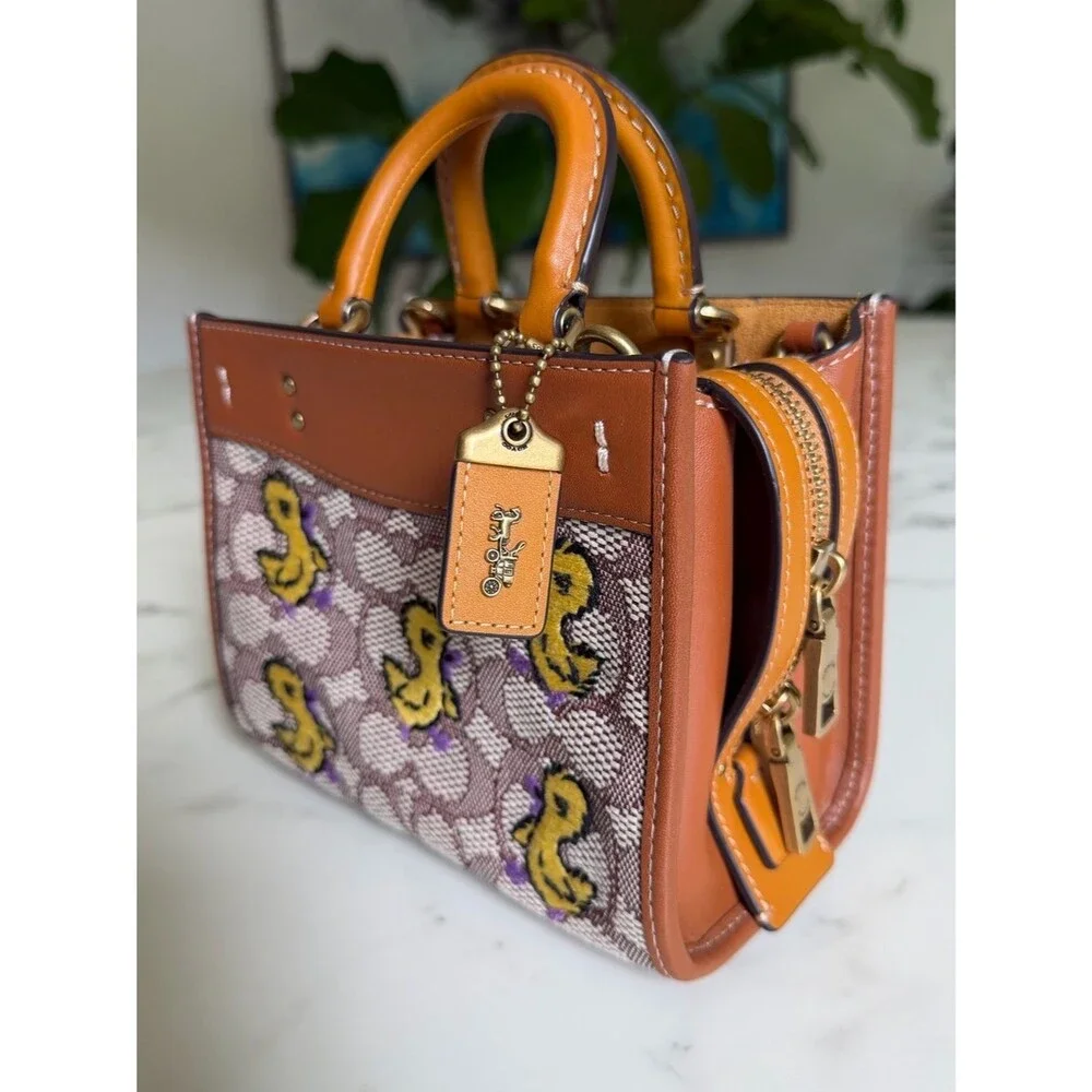 Coach Rogue 17 In Signature Textile Jacquard With Duck Motif C6164 Crossbody Bag